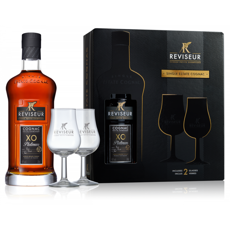 Reviseur Cognac XO Platinum Coffret 2 Verres Reviseur Cognac XO Platinum Coffret 2 Verres